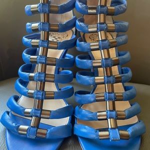 Vince Camuto blue leather sandals, sz 7.5 NEW